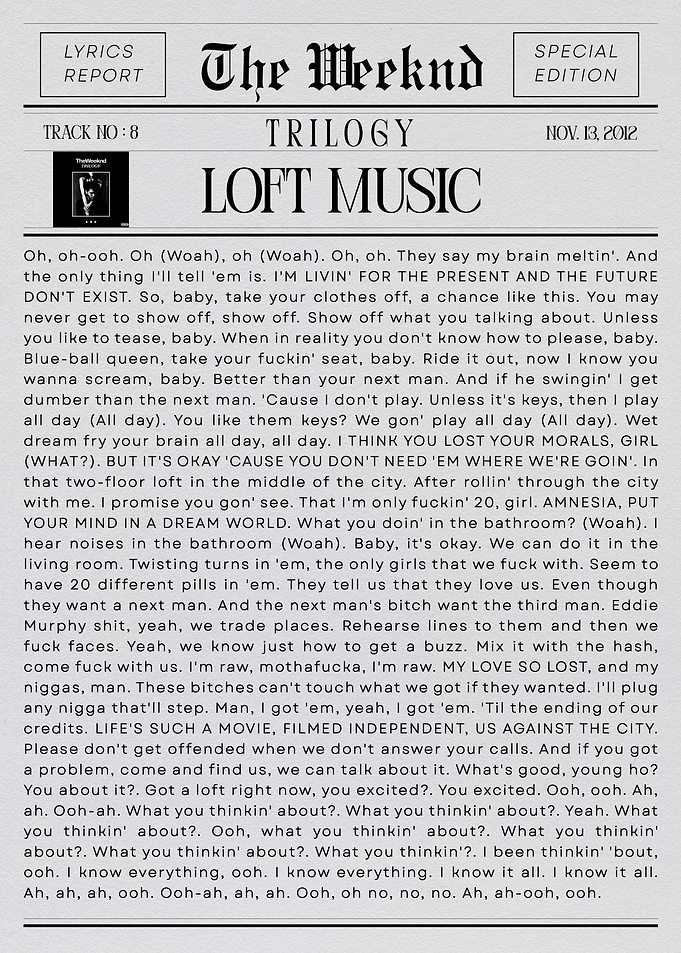 The Weeknd Loft Music