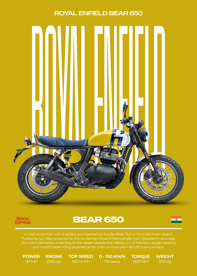 Royal Enfield Bear 650 Motorcycle Poster