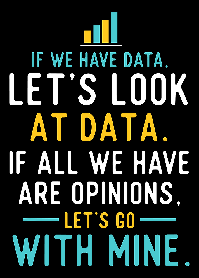 Data vs Opinions Poster, Motivational Office Wall Art, Funny Analyst Quote Print