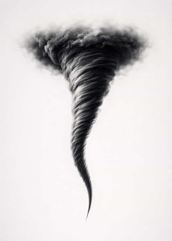 Dark Tornado Swirling in Sky