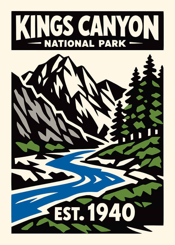 Kings Canyon National Park Vintage Poster
