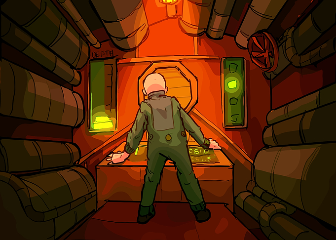 Man in Submarine Control Room