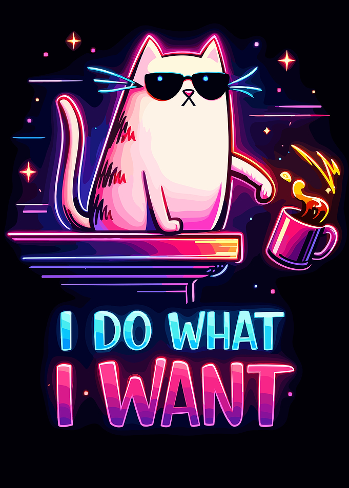 Cool Cat with Coffee