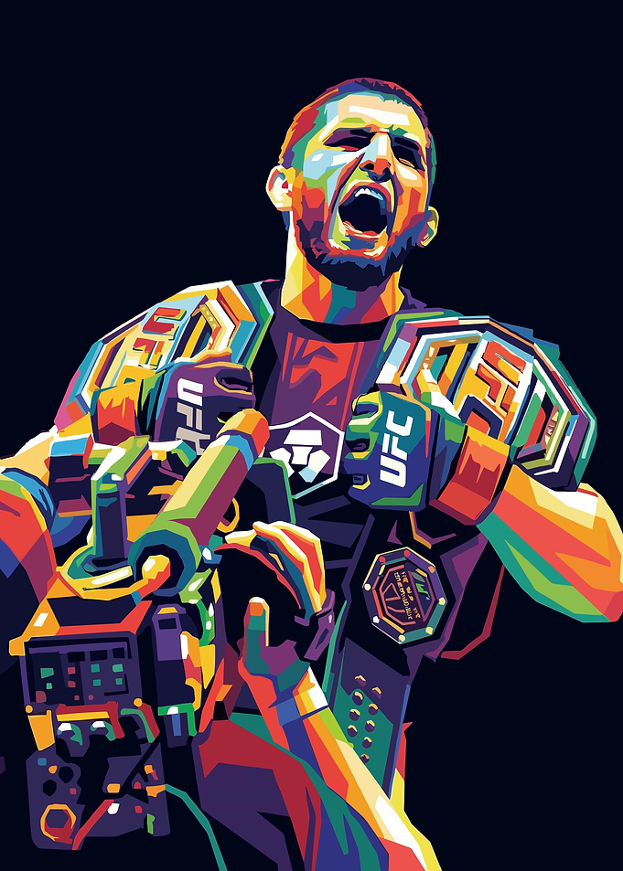 Khamzat Chimaev UFC Champion Pop Art