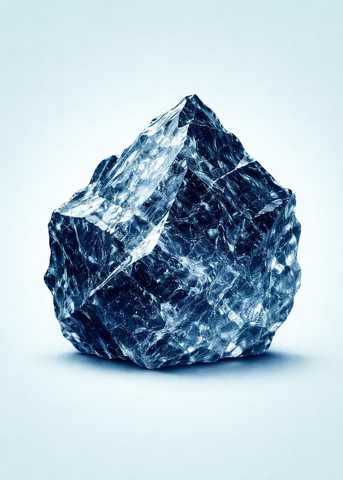 Abstract Blue Crystal Formation