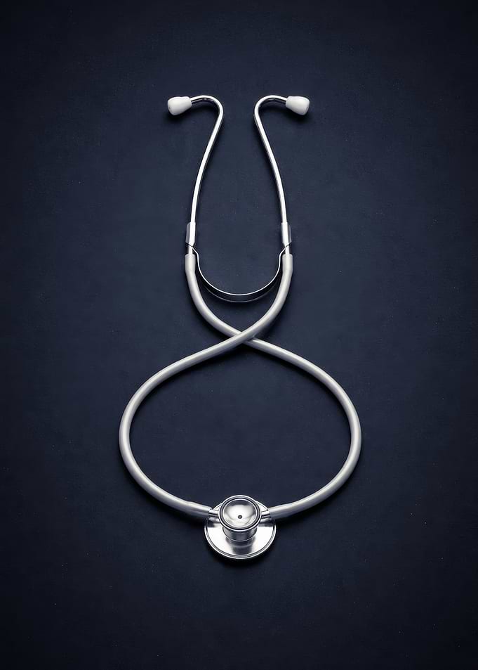Stethoscope on a dark background