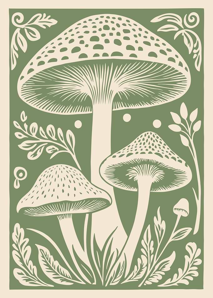 Mushroom Forest Illustration
