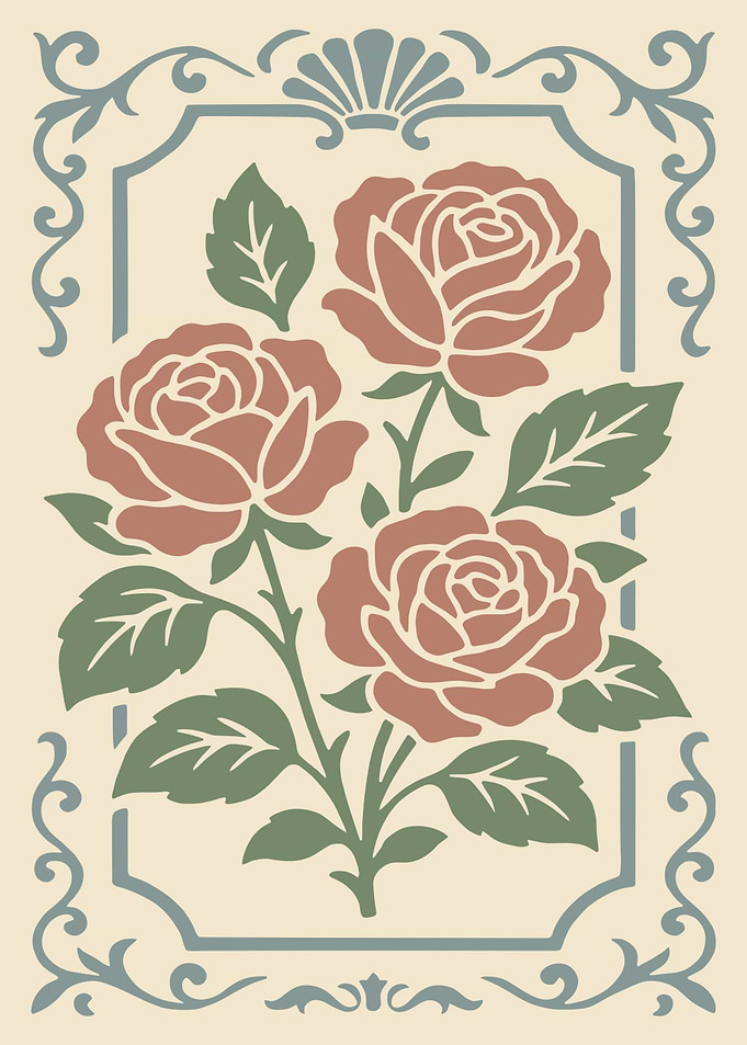 Vintage Rose Floral Design
