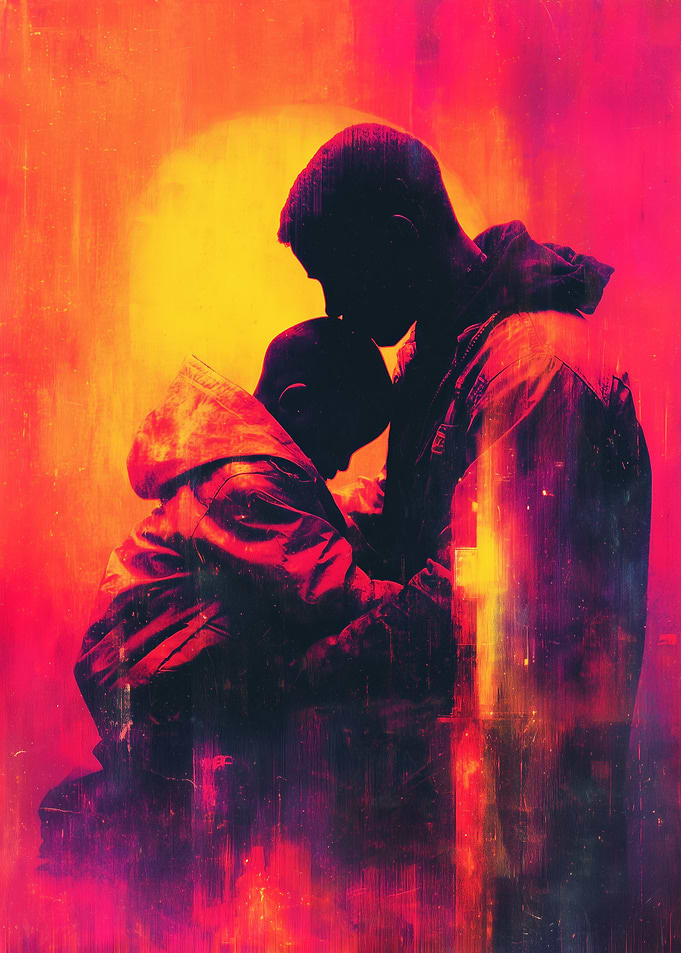 Father and Child Embrace
