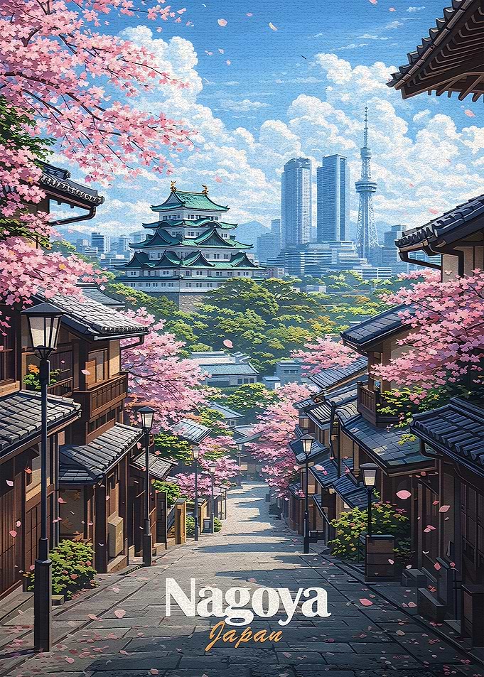 Nagoya Castle with Cherry Blossoms