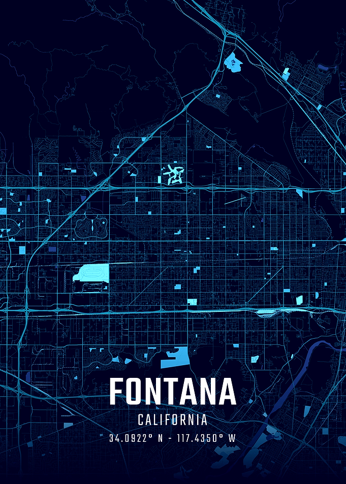 Fontana California Midnight City Map