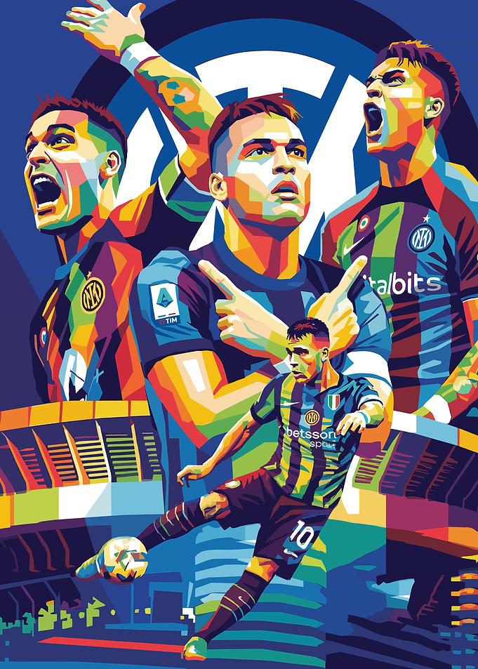 Inter Milan Football Players Pop Art