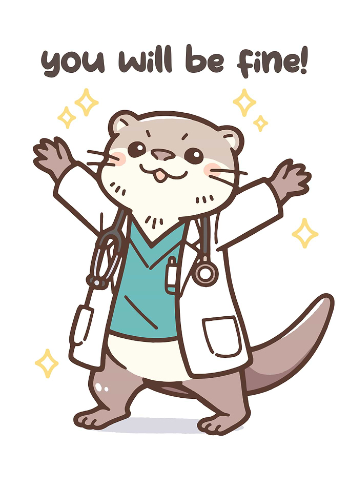 Cute Doctor Otter with Stethoscope