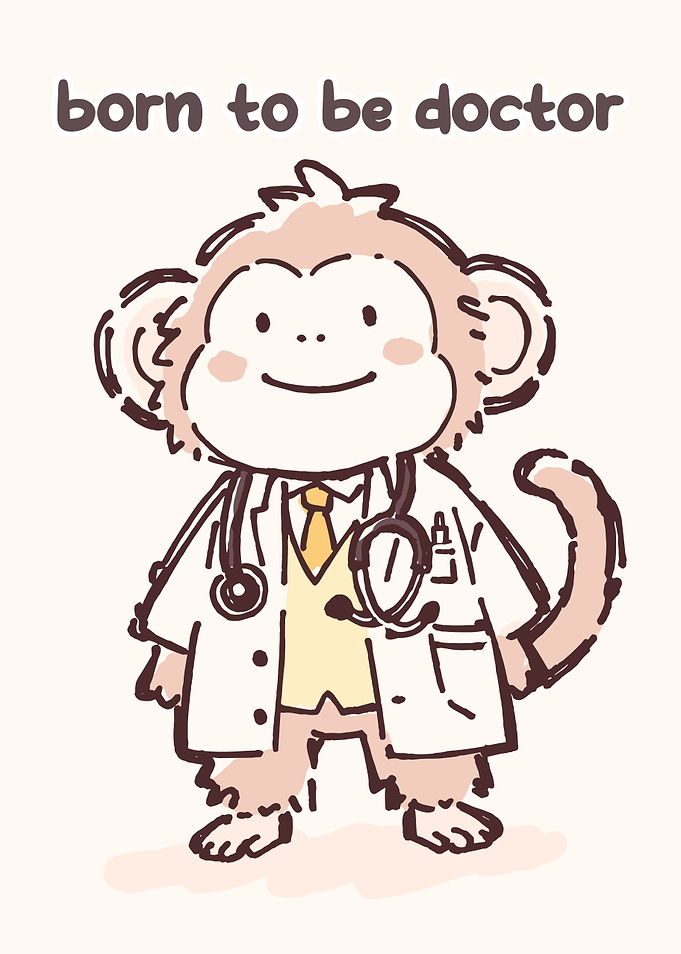 Cute Doctor Monkey Illustration