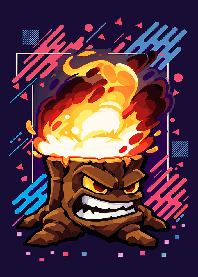 Angry Fiery Tree Stump