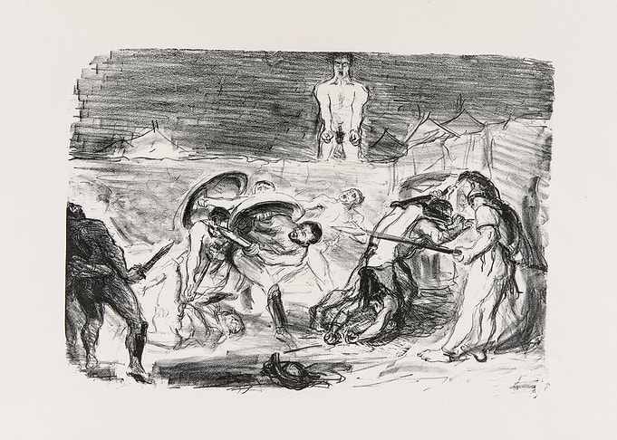 Battle Scene with Standing Figure
