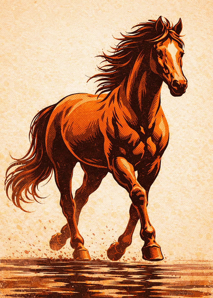 Running Horse Illustration
