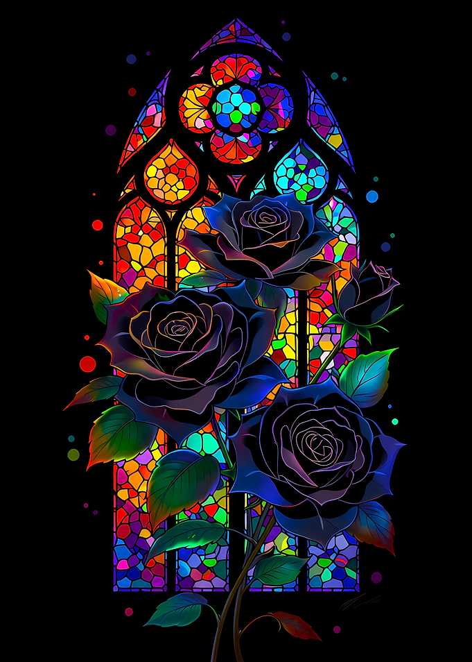 Gothic Stained Glass Roses