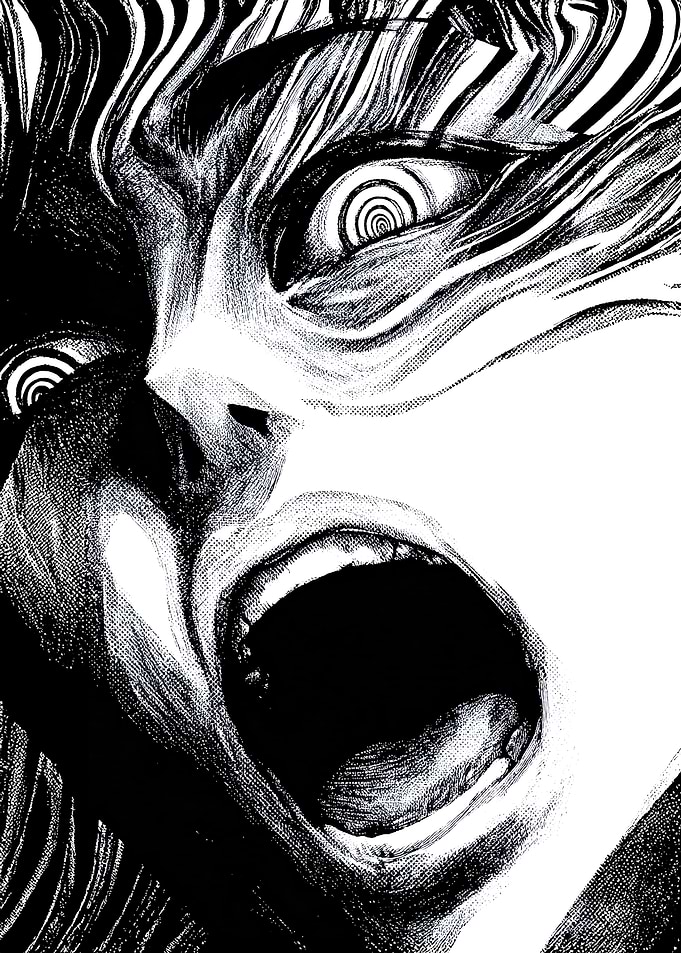 Screaming Face with Spiral Eyes