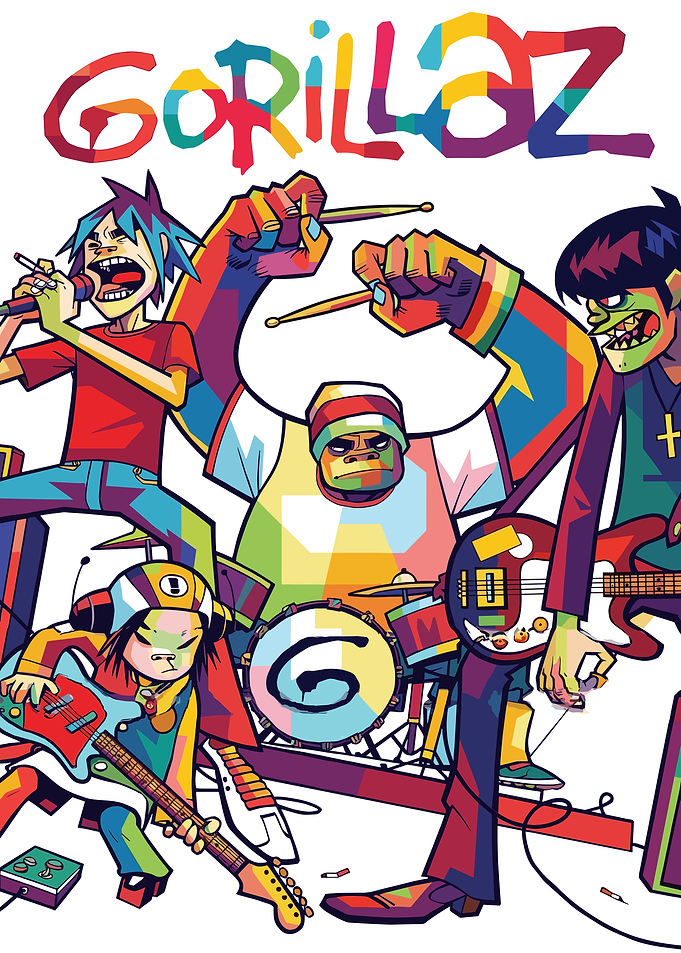 Gorillaz Band Members in Vibrant Colors