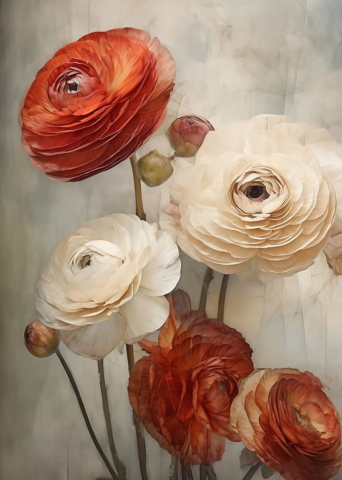 Ranunculus Flowers in Bloom