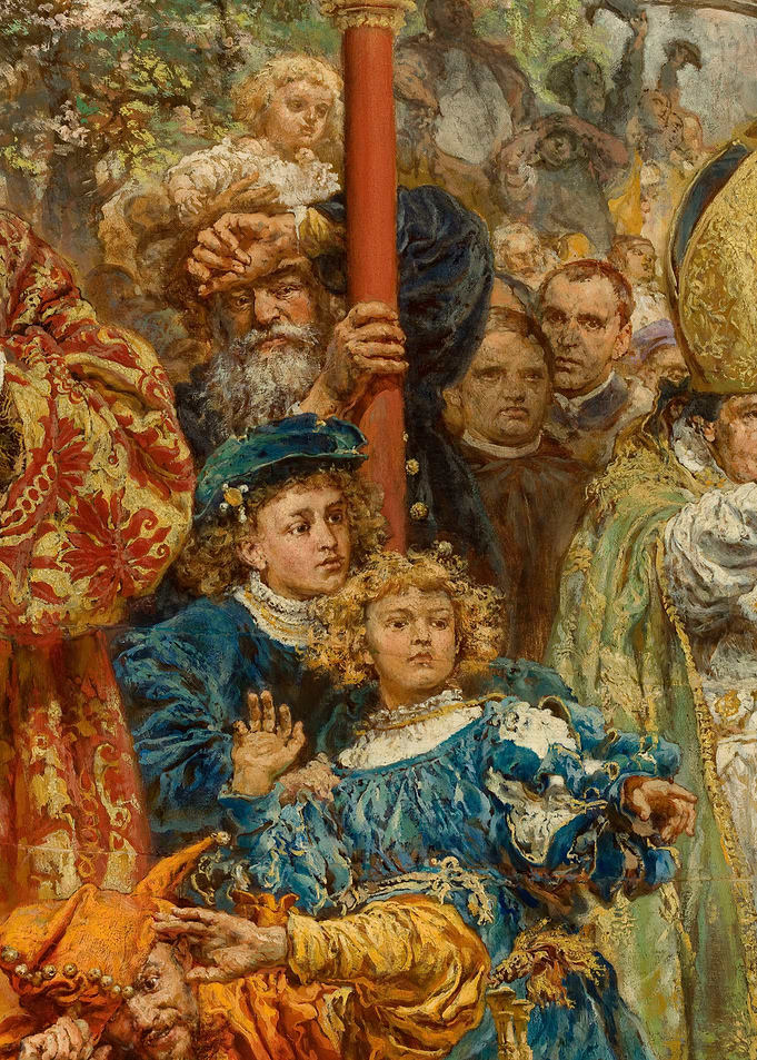 Medieval Procession with Children and Clergy