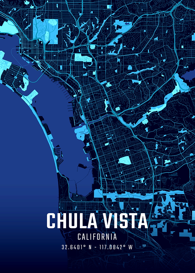 Chula Vista California Midnight City Map