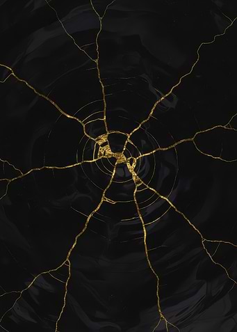 Black and Gold Kintsugi Pattern