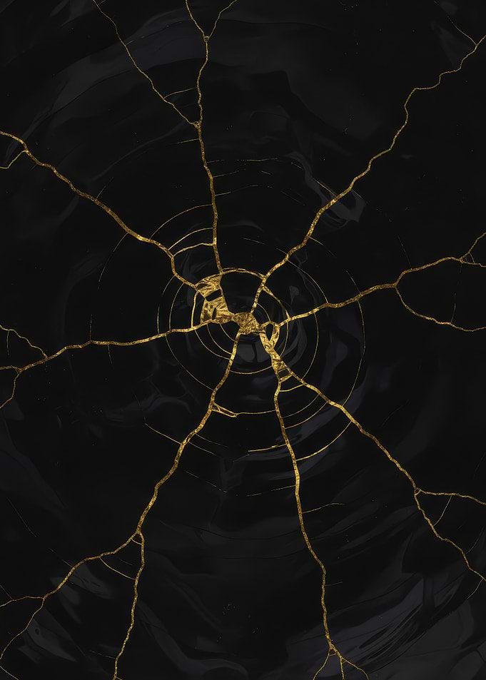 Black and Gold Kintsugi Pattern