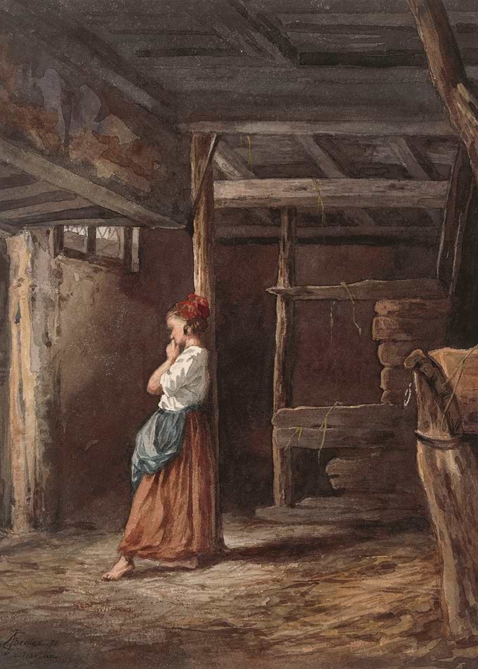 Girl in a Barn