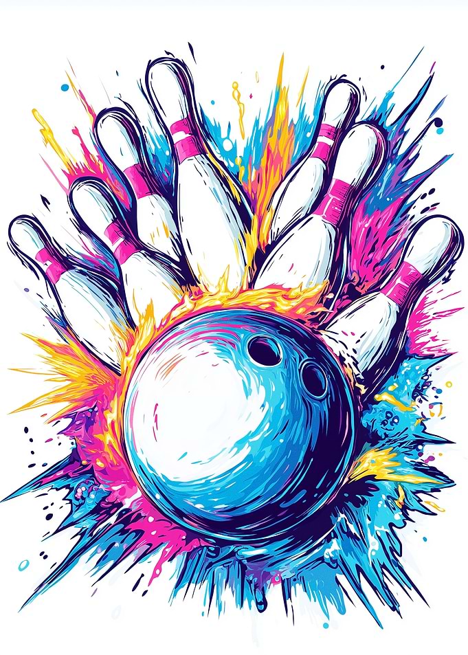 Bowling Ball and Pins Explosion