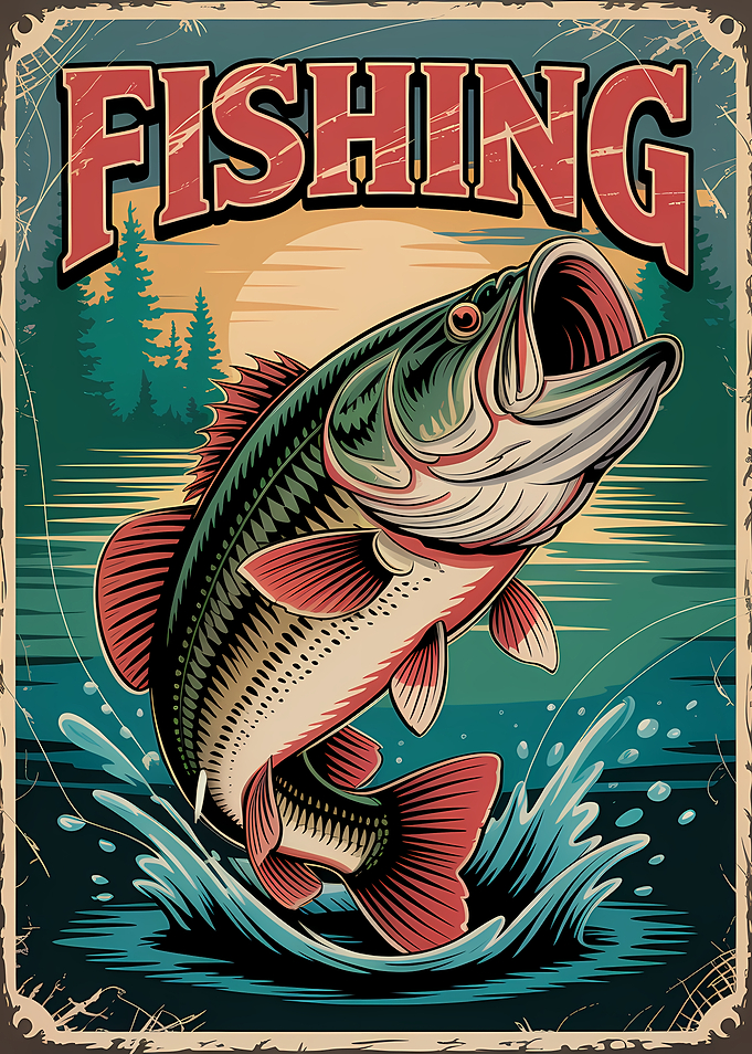 Vintage Fishing Poster