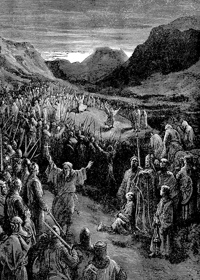 Priests Exhorting Crusaders Gustave Dore Crusades Engraving