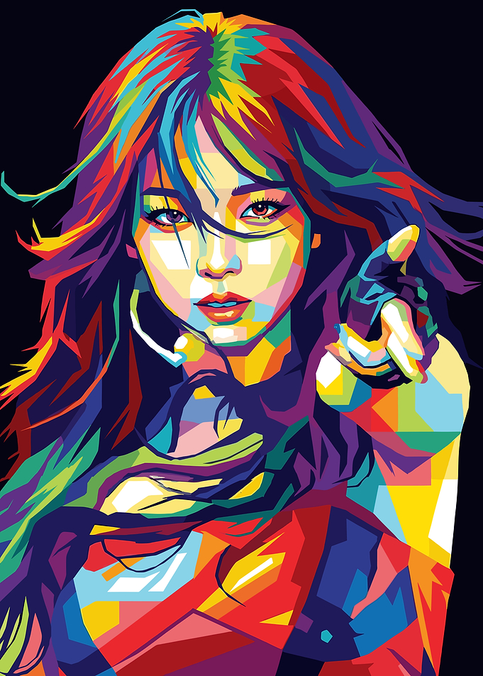 Colorful Pop Art Portrait of a Woman