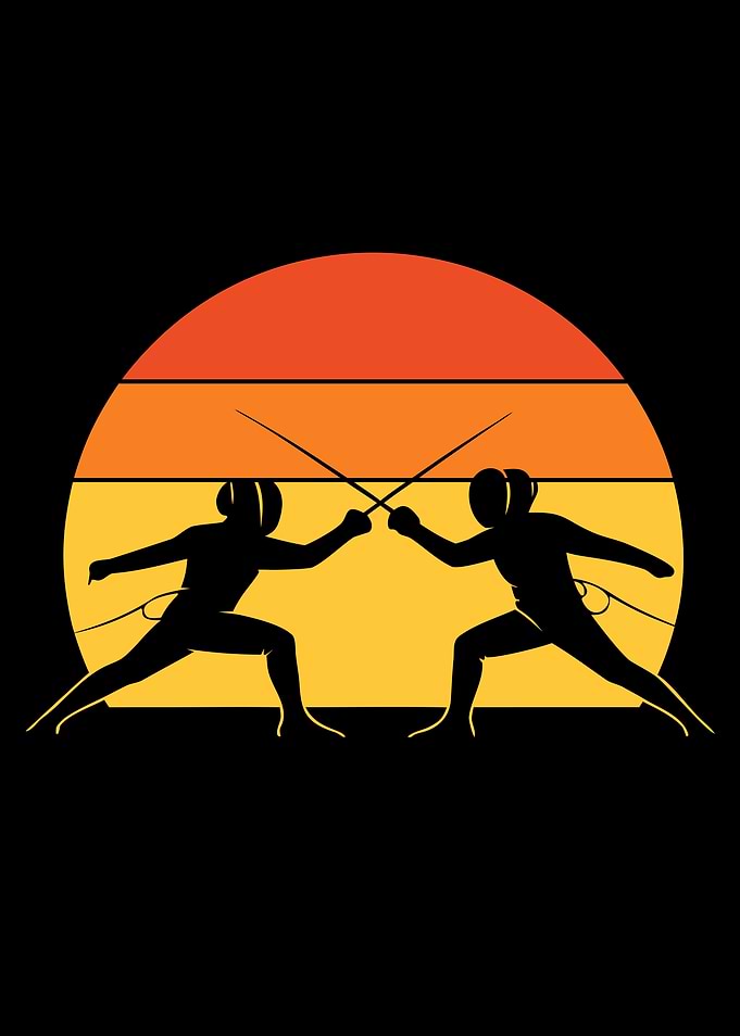 Fencers Fencing Duel