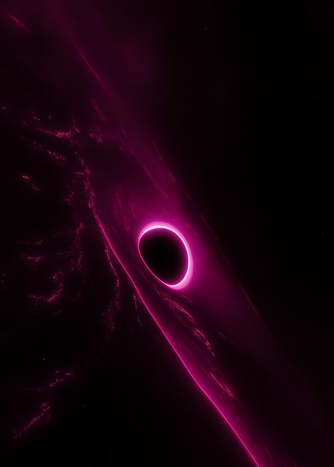 Black Hole with Pink Nebula