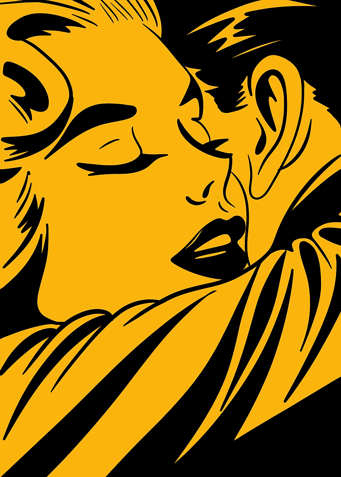 Pop Art Couple Kissing