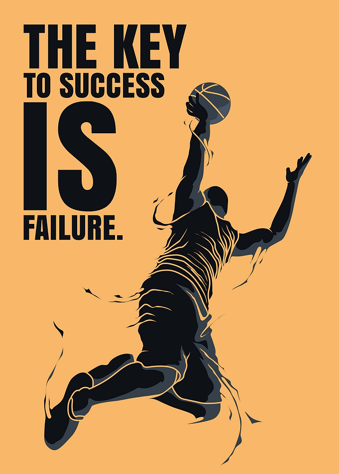 Basketball Player and Motivational Text