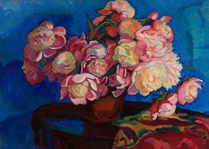 Vibrant Peony Still Life Painting