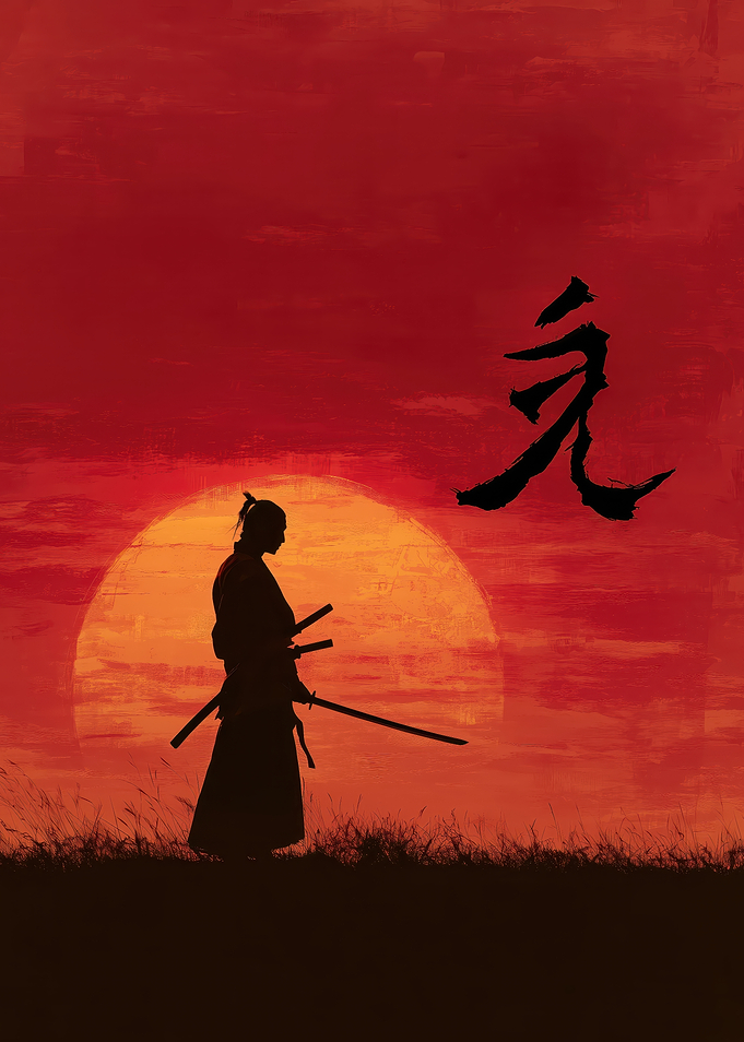 Samurai Silhouette at Sunset