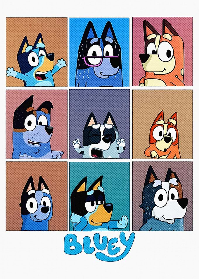 Bluey Characters Collage