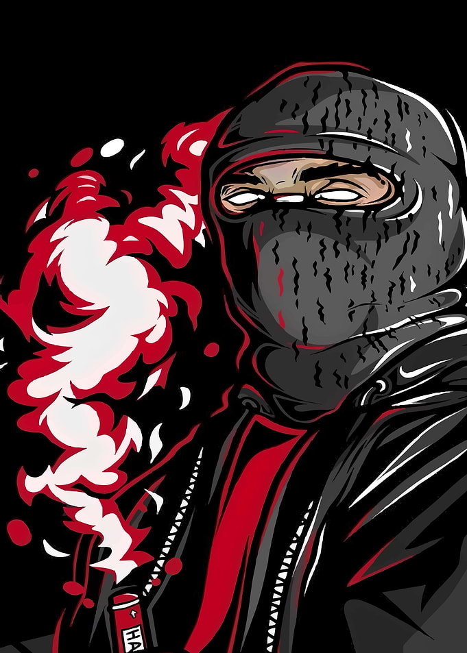 Person with Flare and Mask