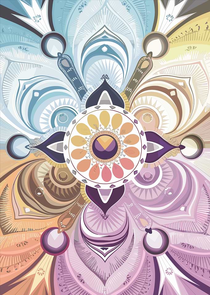Intricate Mandala with Gradient Colors