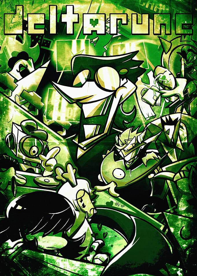 Deltarune Characters in Green Art Style