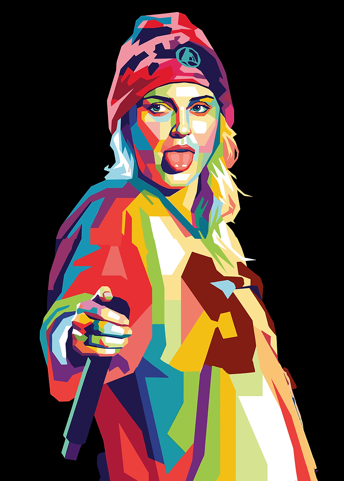 Colorful Portrait of a Woman with Microphone