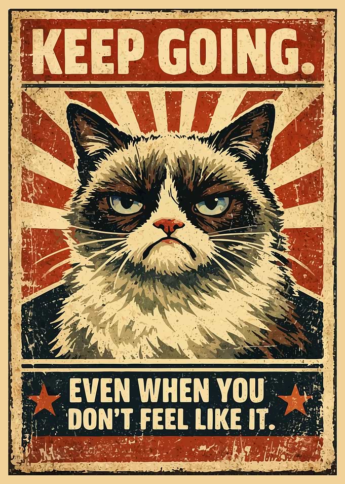 Grumpy Cat Keep Going Poster