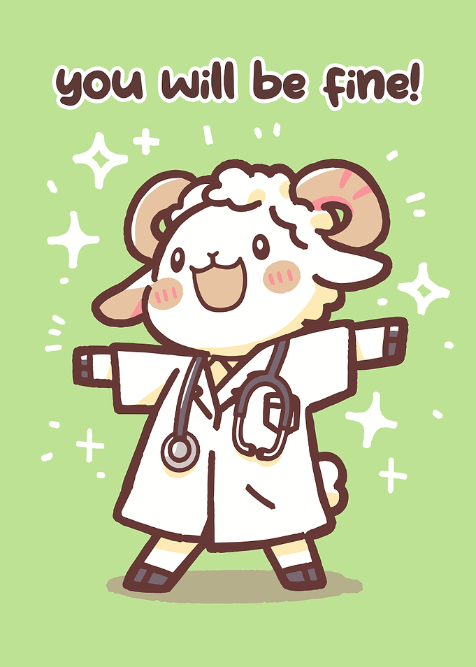 Cute doctor sheep with stethoscope