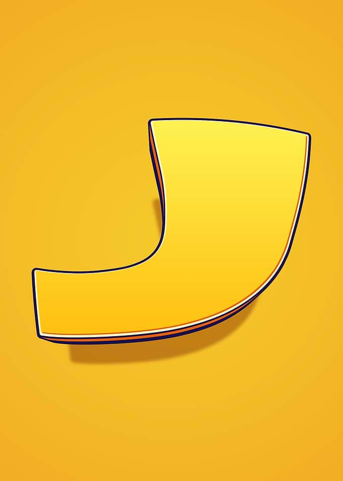 Yellow Letter J Graphic