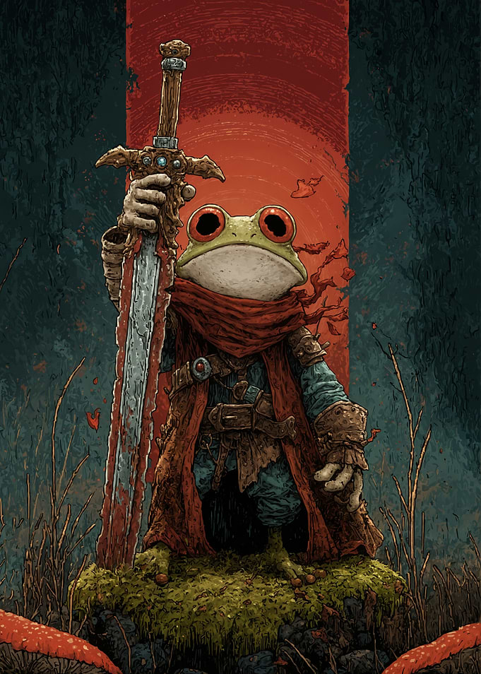 Frog Warrior with Giant Sword