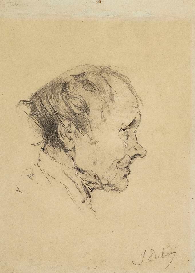 Sketch of an Elderly Man's Profile